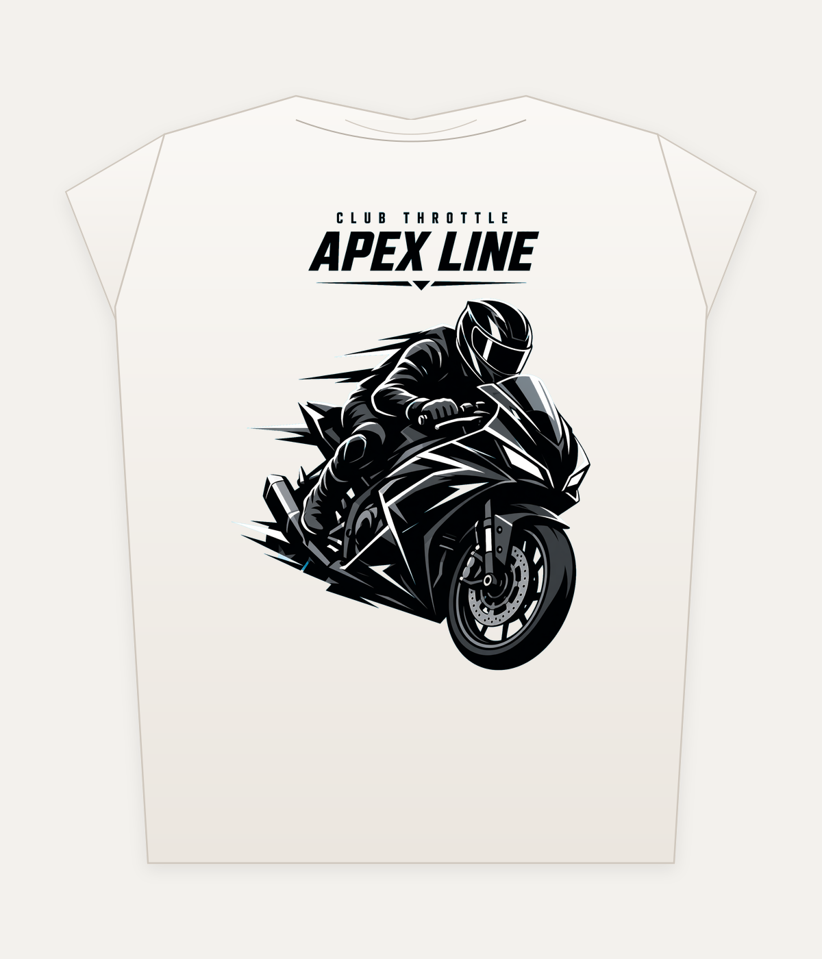 Apex Line Tee on white heavyweight tee